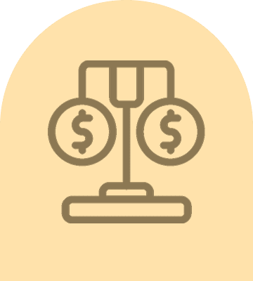 A balance scale with dollar signs on both sides symbolizing financial equality.